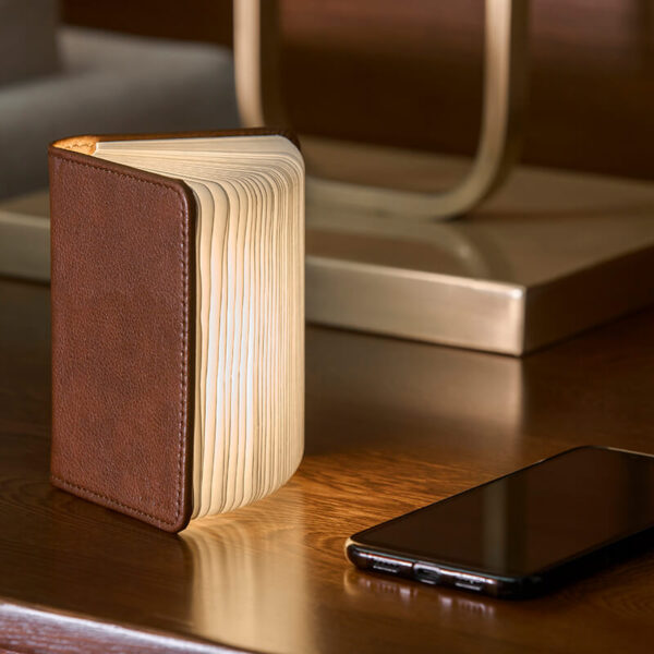 Fibre Leather Smart Book Light Brown Mini