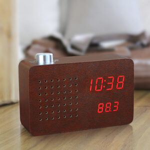 Leather Radio Click Clock